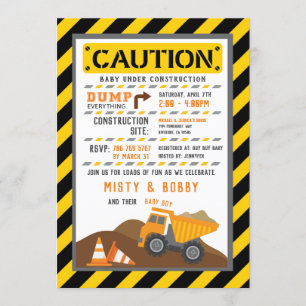 Invitation baby shower camion