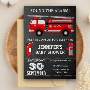 Invitation Baby Shower Camion de Pompiers