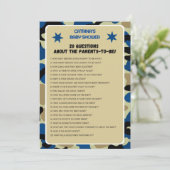 Invitation Baby shower Camo bleu - Nom modifiable, 5x7 (Debout devant)