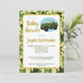 Invitation Baby shower Camo de l'armée (Debout devant)