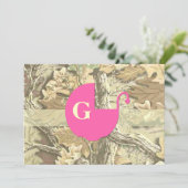 Invitation Baby shower Camo Elegant (Debout devant)