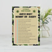 Invitation Baby shower Camo - Nom modifiable, 5x7 (Debout devant)