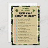 Invitation Baby shower Camo - Nom modifiable, 5x7 (Devant / Derrière)