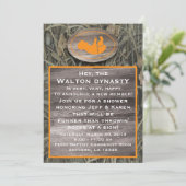 Invitation Baby shower Camo Orange (Debout devant)