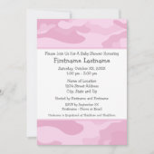 Invitation Baby shower Camo ou fête - rose clair (Devant)