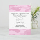 Invitation Baby shower Camo ou fête - rose clair (Debout devant)