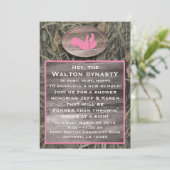 Invitation Baby shower Camo Rose (Debout devant)