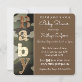 Invitation Baby shower Camouflage (Devant)
