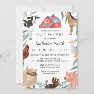 Invitation Baby shower Campagnard Sur La Ferme