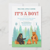Invitation Baby shower Camping Adventure Await (Devant)