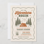 Invitation Baby Shower Camping Rétro (Devant)