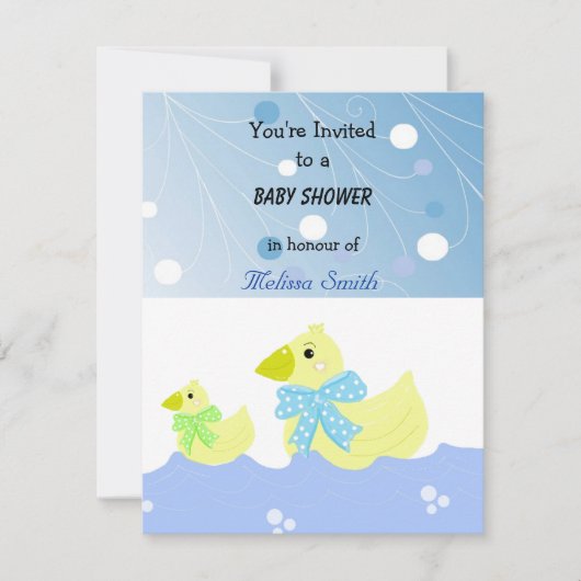 Invitation Baby Shower Canard Jaune (Devant)