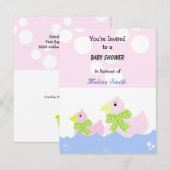 Invitation Baby Shower Canard Rose (Devant / Derrière)
