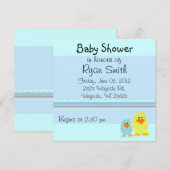 Invitation Baby Shower Canards Fantaisistes (Devant / Derrière)