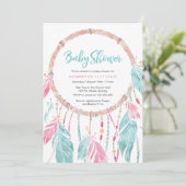 invitation baby shower | Capteur de rêve aquarelle (Debout devant)