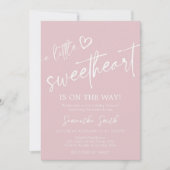 Invitation Baby shower cardiaque minimaliste Valentine (Devant)