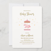 Invitation Baby shower Carnaval Elégant en or rose (Devant)