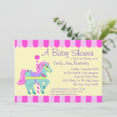 Invitation Baby shower Carousel Pony (Debout devant)