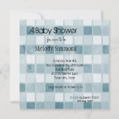 Invitation Baby shower Carré bleu (Dos)