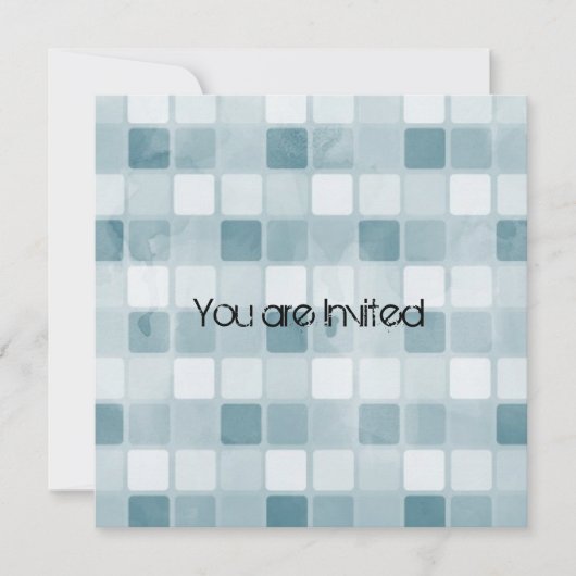 Invitation Baby shower Carré bleu (Devant)
