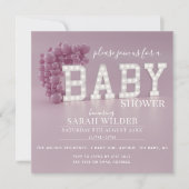 Invitation Baby shower Carré de ballon rose modern (Devant)