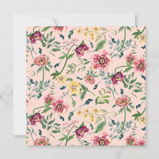 Invitation Baby shower Carré de filles de lapin à conte de f (Dos)