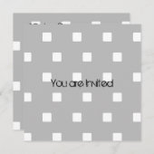 Invitation Baby shower Carré gris et blanc (Devant / Derrière)