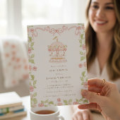 Invitation Baby shower Carrousel Pastel avec code QR de répon