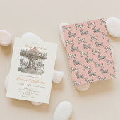 Invitation Baby Shower Carrousel Vintage 2