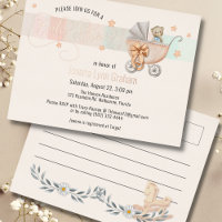 Invitation baby shower | Carte postale Teddy Bear 