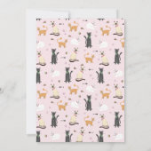 Invitation Baby shower Cartoon de chat Tabby rose mignonne po (Dos)