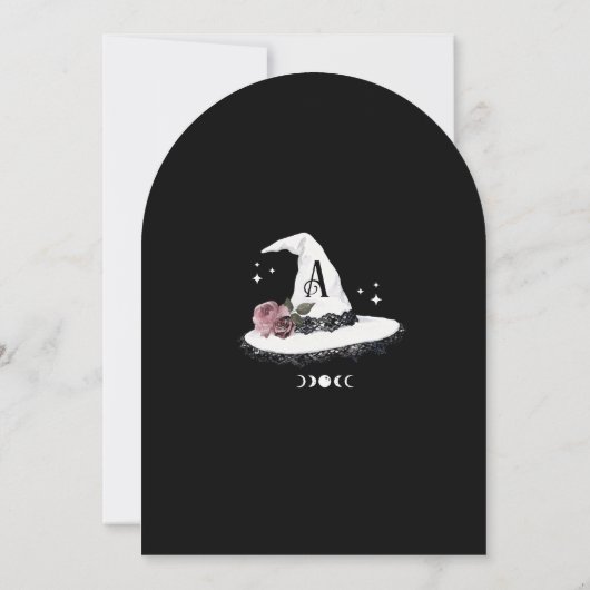 Invitation Baby shower Casquette gothique Halloween en dentel (Dos)