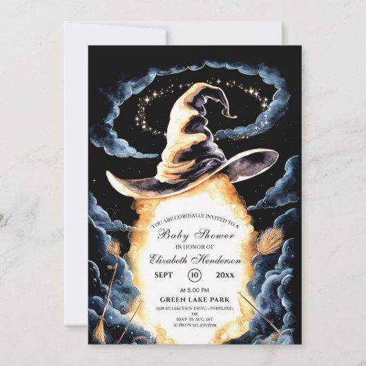 Invitation Baby shower Casquette Little Wizard (Devant)