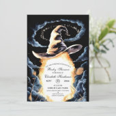 Invitation Baby shower Casquette Little Wizard (Debout devant)