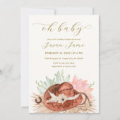 Invitation Baby shower Casquette moderne Boho Desert Cactus C (Devant)