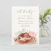 Invitation Baby shower Casquette moderne Boho Desert Cactus C (Debout devant)