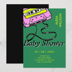 Invitation Baby shower cassette rétro