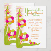 Invitation Baby shower Caterpiller (Devant / Derrière)