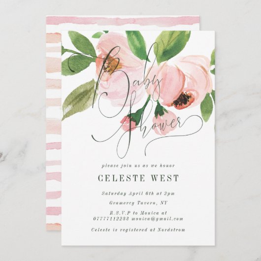 INVITATION BABY SHOWER CÉLÉBRÉE (Devant / Derrière)