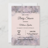 Invitation Baby shower céleste Aquarelle rose Bébé Fille (Devant)