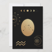 Invitation Baby shower céleste Aquarius Zodiac (Dos)