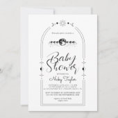 Invitation Baby shower céleste blanc minimaliste (Devant)