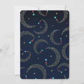 Invitation Baby shower céleste de la Lune d'or bleu (Dos)