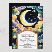 Invitation Baby shower céleste du Boho Star Twinkle (Devant / Derrière)