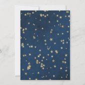 Invitation Baby shower céleste Gold & Blue Twinkle Stars (Dos)