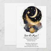 Invitation Baby shower céleste magique Lune Étoiles Thème (Devant / Derrière)