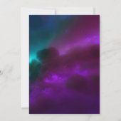 Invitation Baby shower céleste Turquoise d'or cosmique pourpr (Dos)