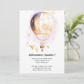 Invitation Baby shower Celestial Dreamland Hot Air Balloon (Debout devant)
