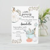 Invitation Baby Shower Cendrillon Princesse (Debout devant)