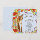 Invitation Baby Shower Cerf de Forêt (Devant / Derrière)